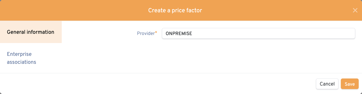Create a price factor for a provider